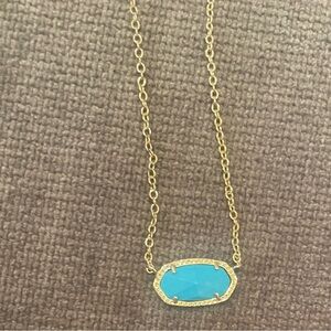 Kendra Scott Elisa Gold Pendant Necklace in turquoise